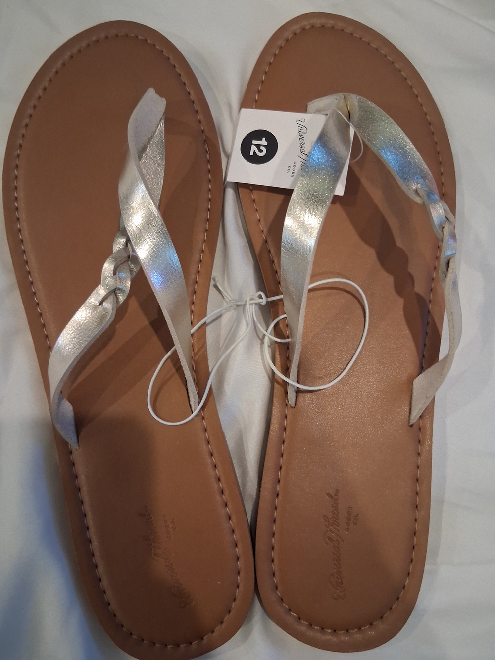 Universal Thread Silver Braided Strap Sandals